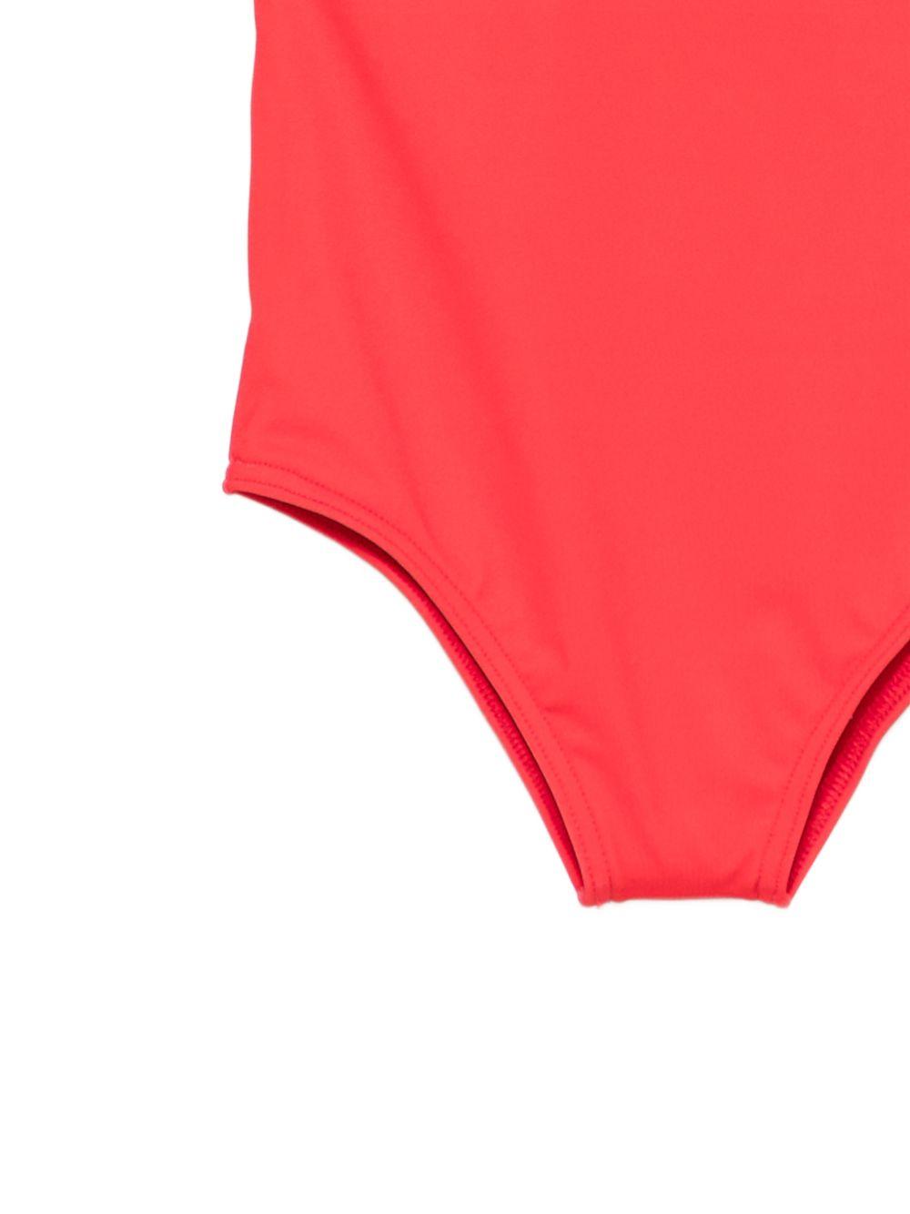Costume intero per neonata Moschino Kids rosso con stampa Teddy sul davanti M2L00ALKA11 50109 MOSCHINO KIDS 