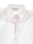 Camicia per bambina Monnalisa Kids bianca con colletto con ruches 17H300 8201 0163 MONNALISA KIDS 