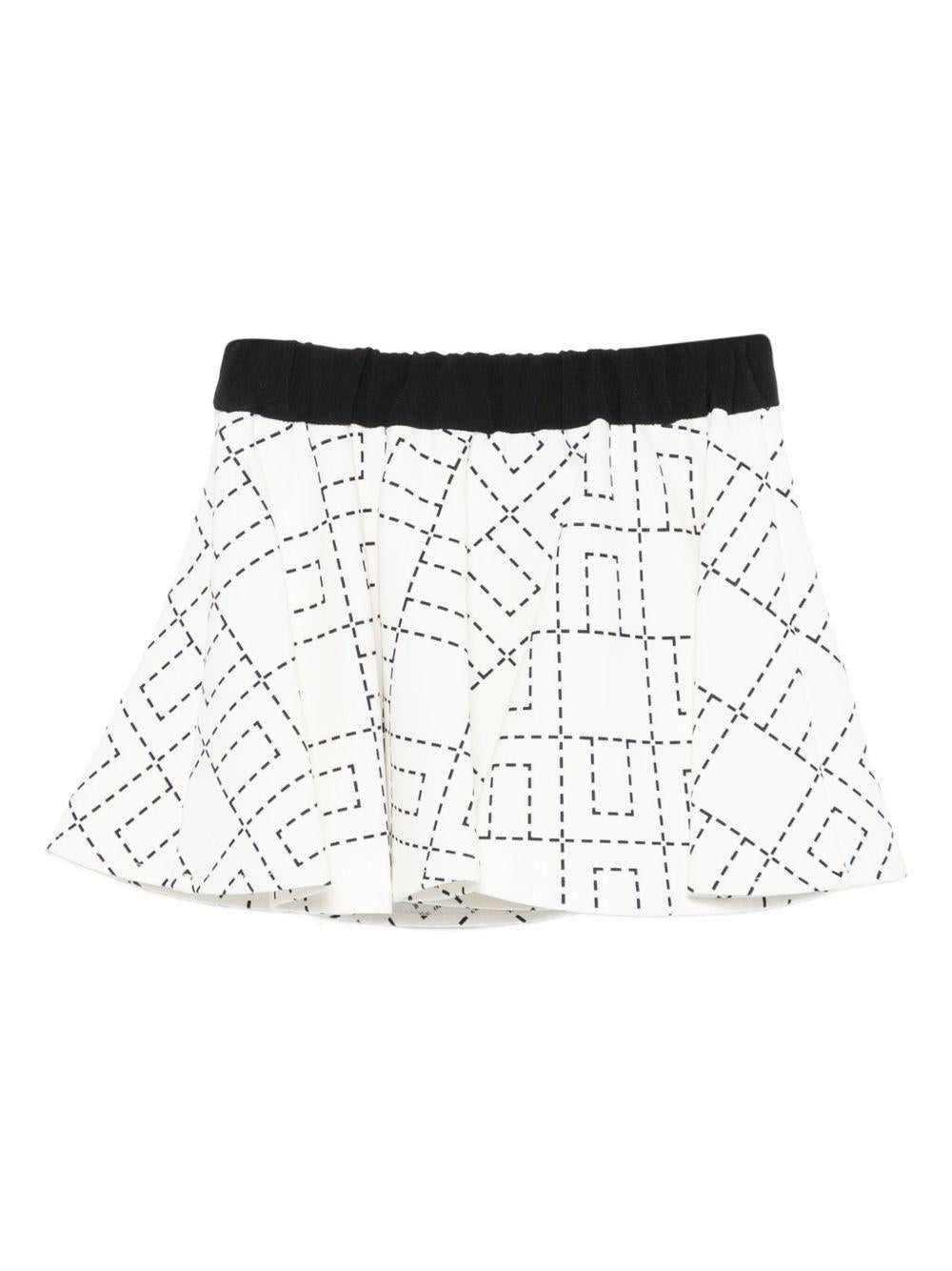 Gonna per neonata Elisabetta Franchi La Mia Bambina bianco con stampa monogramma EGGO0510GA023 D577 ElISABETTA FRANCHI 