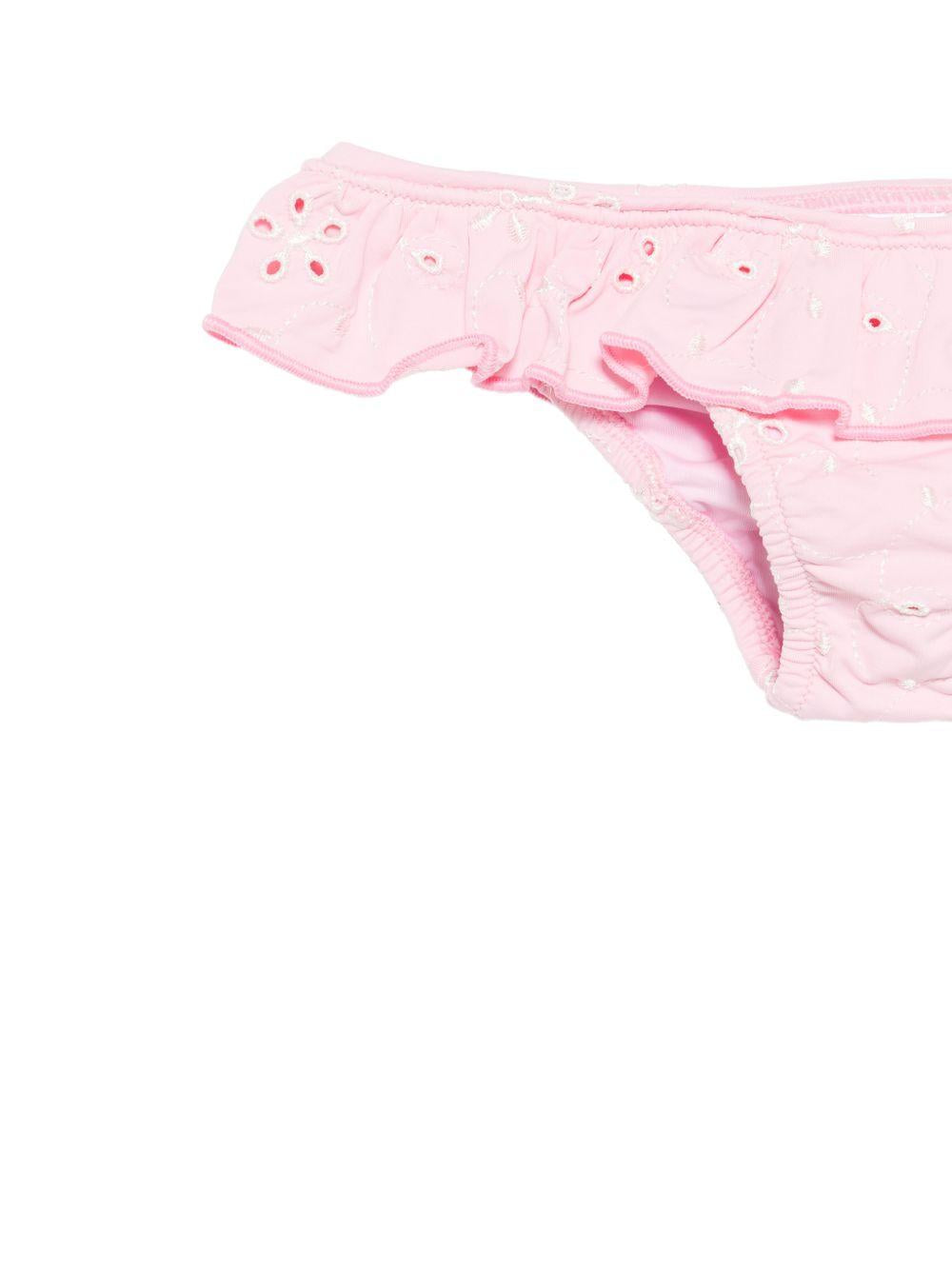 Costume da bagno per bambina MC2 Saint Barth Kids rosa in pizzo sangallo MELL001 02900L MC2 ST. BARTH KIDS 