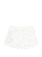 Shorts per neonata Balmain Kids bianchi con dettagli floreali BY6129 U0263 100 BALMAIN KIDS 