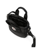 Borsa per bambina Moncler Enfant nera con patch logo sul davanti L29545L00001N0200 999 MONCLER KIDS 