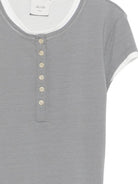 T-shirt per donna Alysi grigia con chiusura frontale con abbottonatura 116404 P6014 GR ALYSI 
