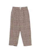 Pantaloni per bambino Eleventy Kids marrone con motivo a quadri EZ6H70 E0262 419BG ELEVENTY KIDS 
