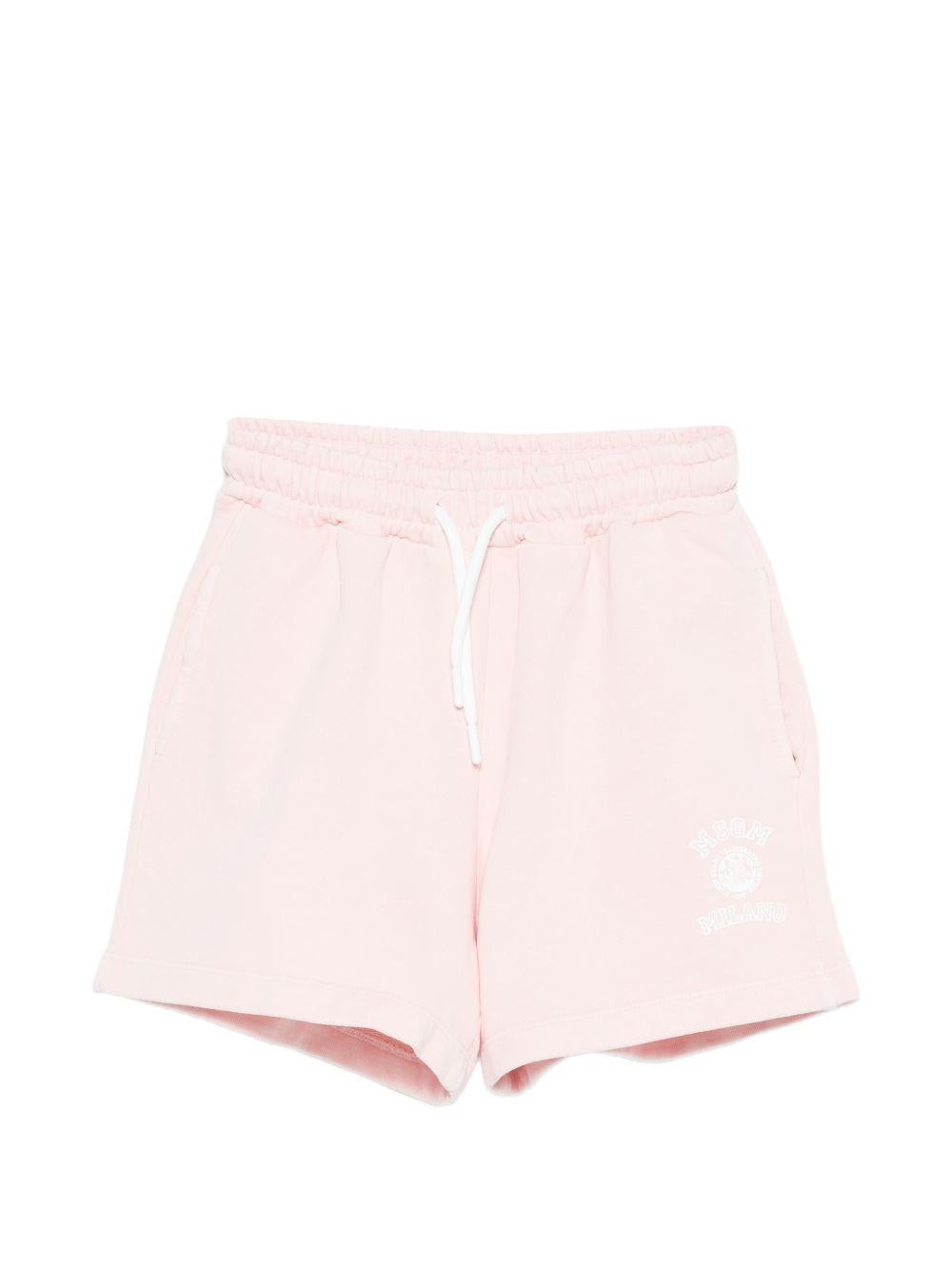 Shorts per bambina MSGM Kids rosa con coulisse S6MSJUBE054 MS076 MSGM KIDS 