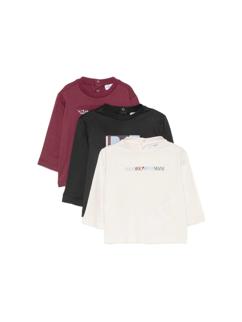 Set tre t-shirt per neonato Emporio Armani Kids multicolore a maniche lunghe EB001923 AF16162 MZ978 EMPORIO ARMANI KIDS 