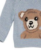 Maglione per neonati Molo azzurro con orsetto intarsiato 6W25K204 9676 MOLO 