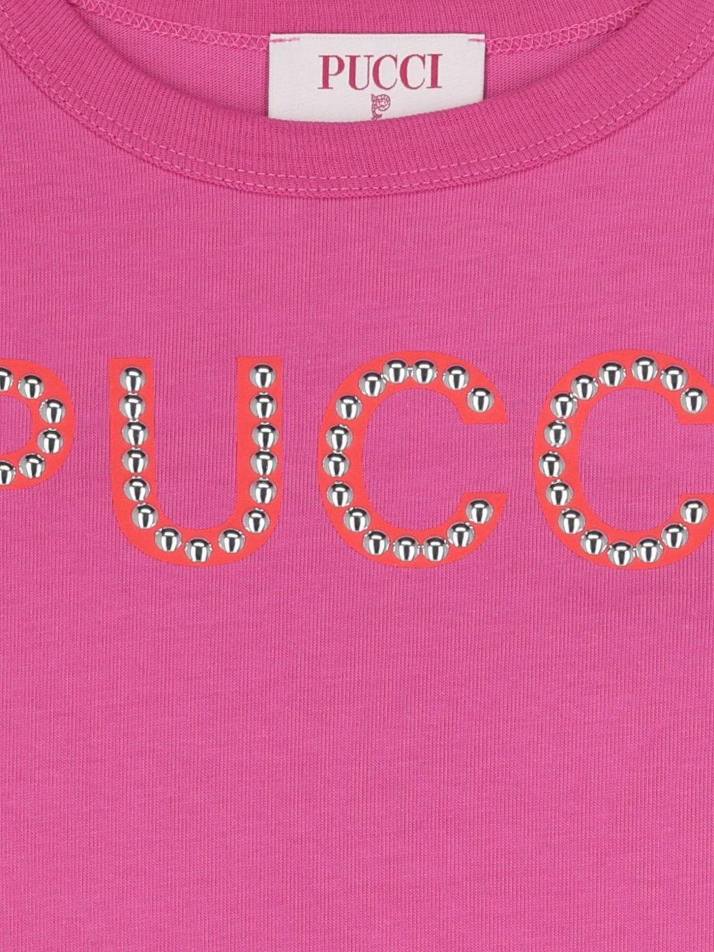 Abito per bambina Emilio Pucci Kids rosa con logo sul davanti PY1B71 Z3672 570 EMILIO PUCCI KIDS 