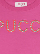 Abito per bambina Emilio Pucci Kids rosa con logo sul davanti PY1B71 Z3672 570 EMILIO PUCCI KIDS 