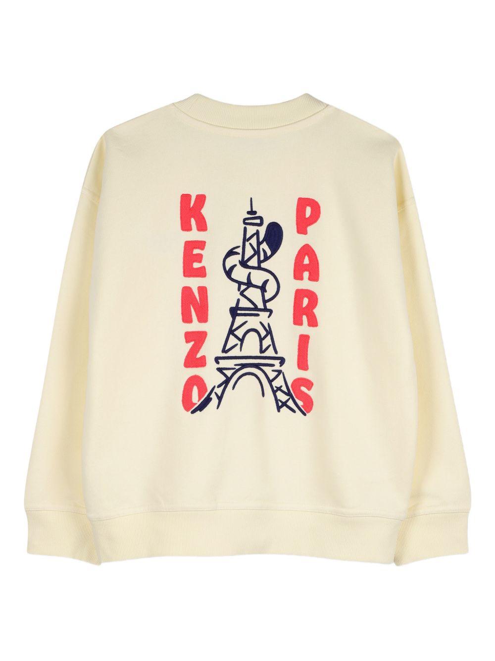 Felpa per bambino Kenzo Kids beige con dettaglio logo K61659 504 KENZO KIDS 