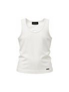Top per bambina Monnalisa bianco a coste con dettaglio cut-out 49G600 7041 0001 MONNALISA KIDS 