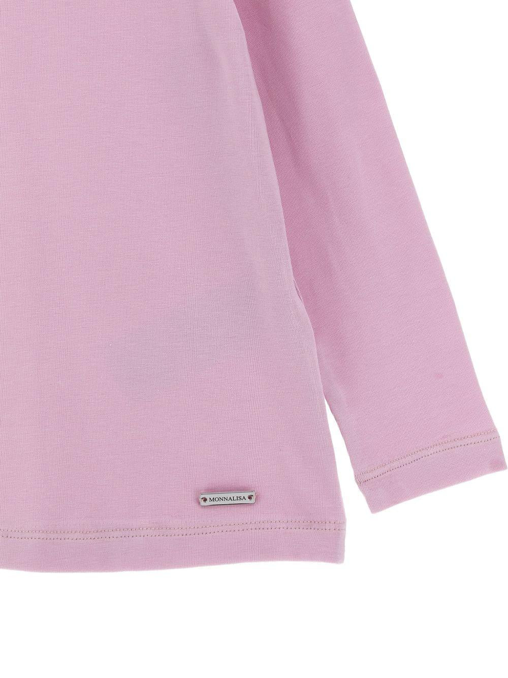 T-shirt per bambina Monnalisa Kids rosa con dettaglio collo alto 17HLUP 8201 0063 MONNALISA KIDS 