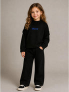Felpa per bambina Emilio Pucci Junior nera con dettagli a coste PZ4A40 Z3183 930AZ EMILIO PUCCI KIDS 