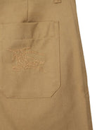 Shorts con spacchi frontali per bambino Burberry Kids beige con due tasche laterali a filetto 8100470 B9719 BURBERRY KIDS 