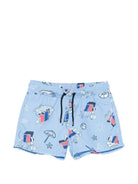 Costume da bagno per bambino K-Way Kids azzurro con stampa grafica intregale K3124ZW A06 K-WAY KIDS 