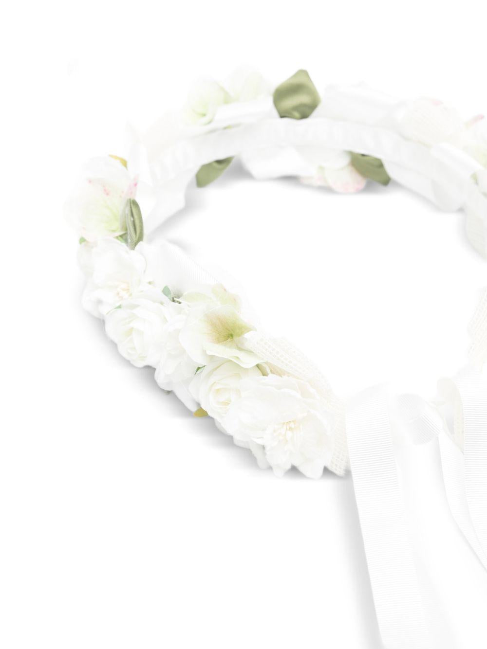 Coroncina per capelli per bambina Colorichiari bianca con dettagli floreali FL968539 AF771 20 COLORICHIARI KIDS 