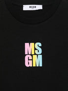 T-shirt con logo per bambina MSGM Kids nero con girocollo S5MSJGTH218 110 MSGM KIDS 