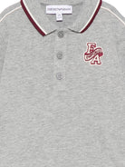 Polo per neonato Emporio Armani Kids grigia con patta logo sul petto EB001452 AF13715 O8042 EMPORIO ARMANI KIDS 