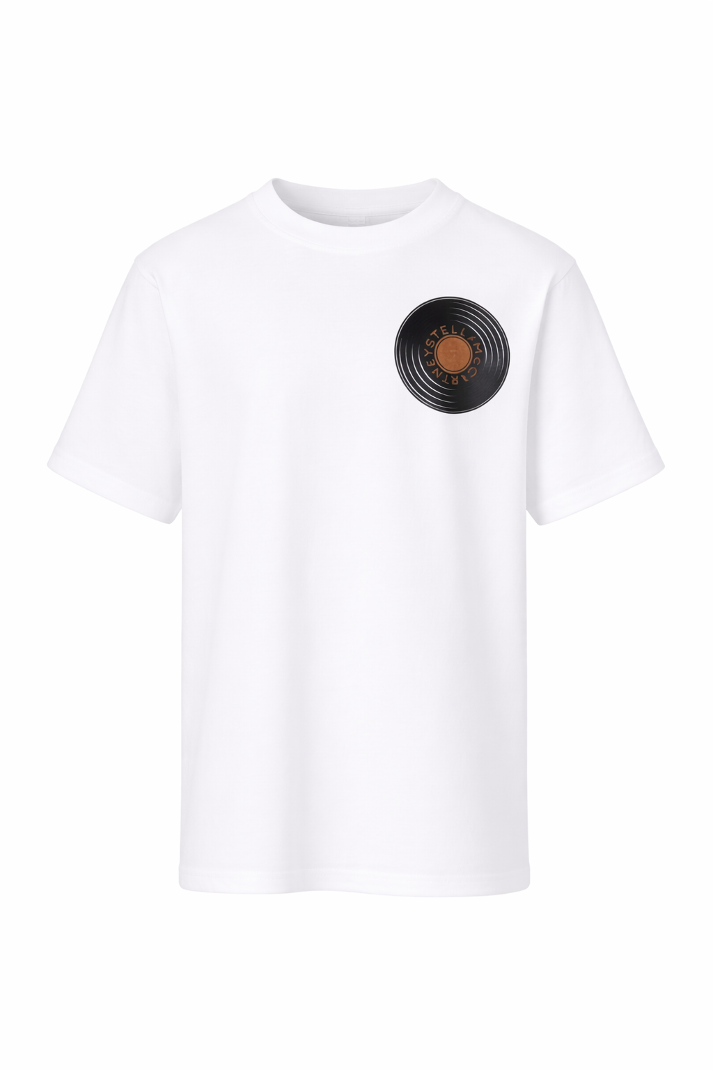 T-shirt per bambino Stella McCartney Kids bianca con stampa disco sul petto TY8P11 Z0434 101 STELLA McCARTNEY KIDS 