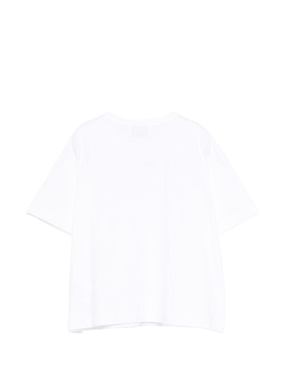 T-shirt per bambina Emilio Pucci Junior bianca con dettaglio logo con borchie PZ8A11 Z3672 100 EMILIO PUCCI KIDS 