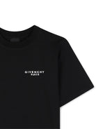 T-shirt per bambino Givenchy Kids nera con dettaglio logo sul petto H31280 09B GIVENCHY KIDS 
