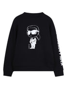 Felpa per bambino Karl Lagerfeld Kids nero con stampa Z31088 09B KARL LAGERFELD KIDS 