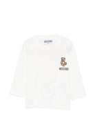 T-shirt per neonati Moschino Kids bianca con ricamo Teddy Bear MUO01DLAA10 10063 MOSCHINO KIDS 