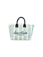 Borsa Vanity MC2 Saint Barth bianca e verde con motivo a righe VANI001 00937L MC2 ST. BARTH KIDS 