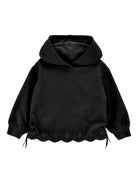 Felpa per bambina Monnalisa nera con ricamo a fiori 17G600 7014 0050 MONNALISA KIDS 