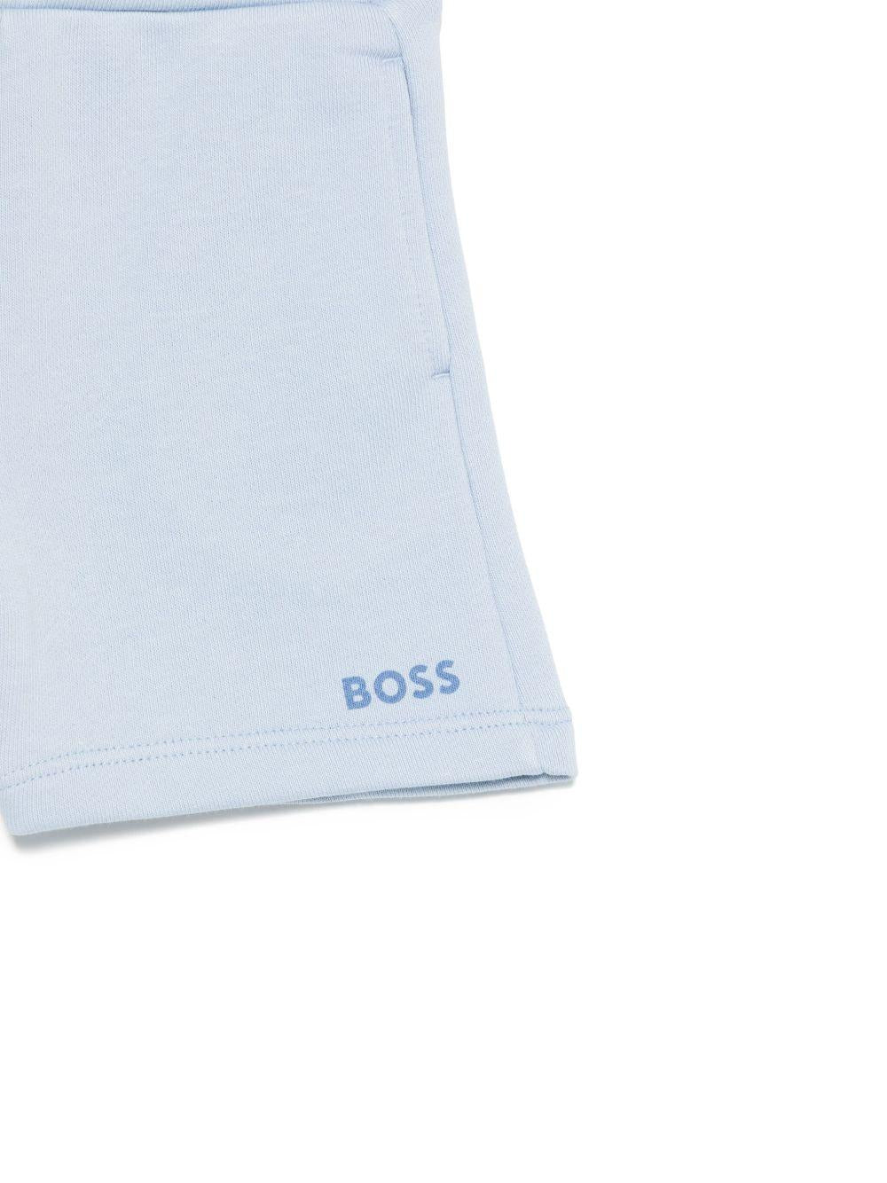 Bermuda per neonato Boss Kidswear azzurro con stampa con logo J52086 887 BOSS KIDS 