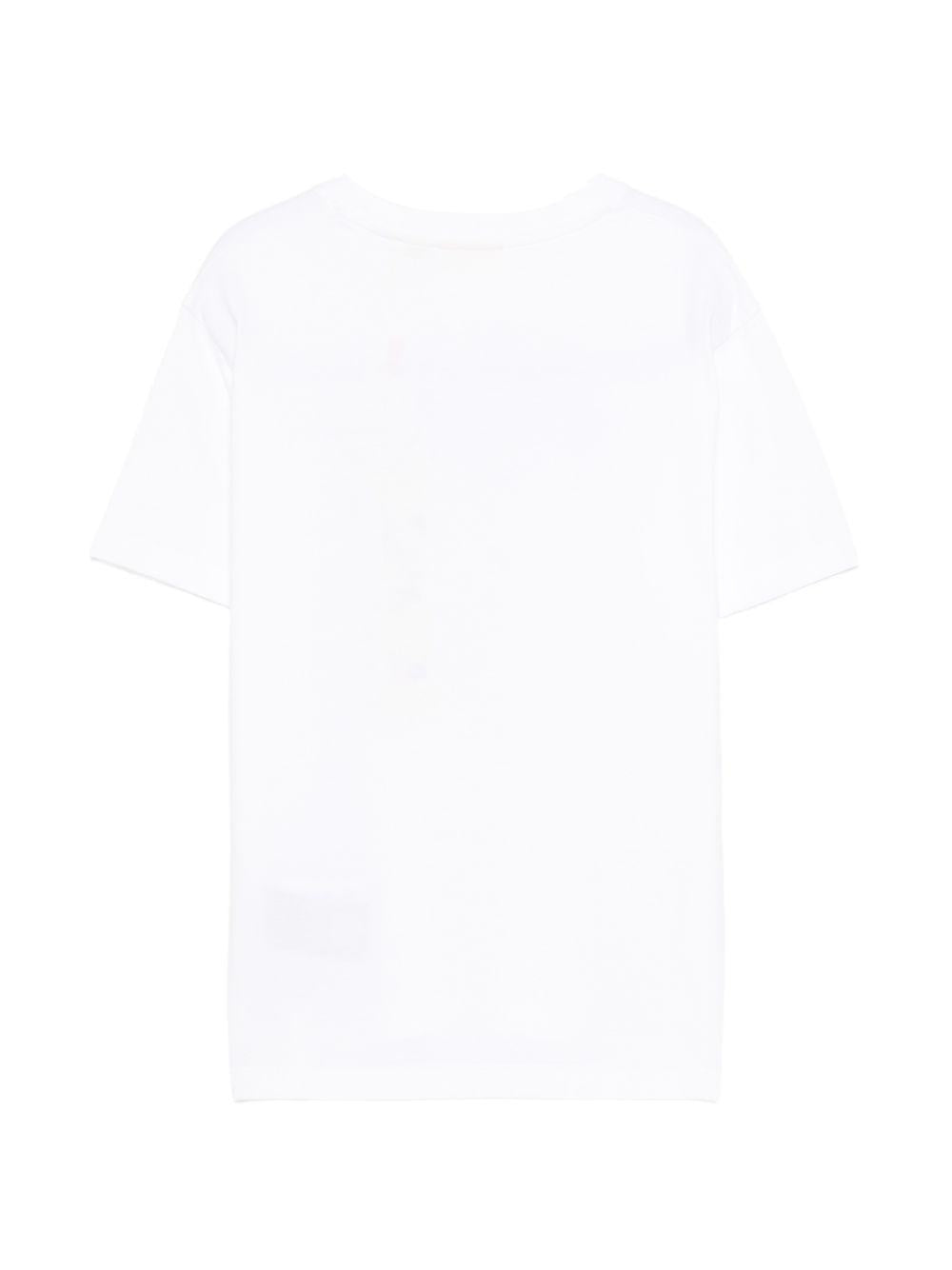T-shirt per bambino Off-White Kids bianca con logo sul davanti 44BAA002S26J002 100 OFF WHITE KIDS 