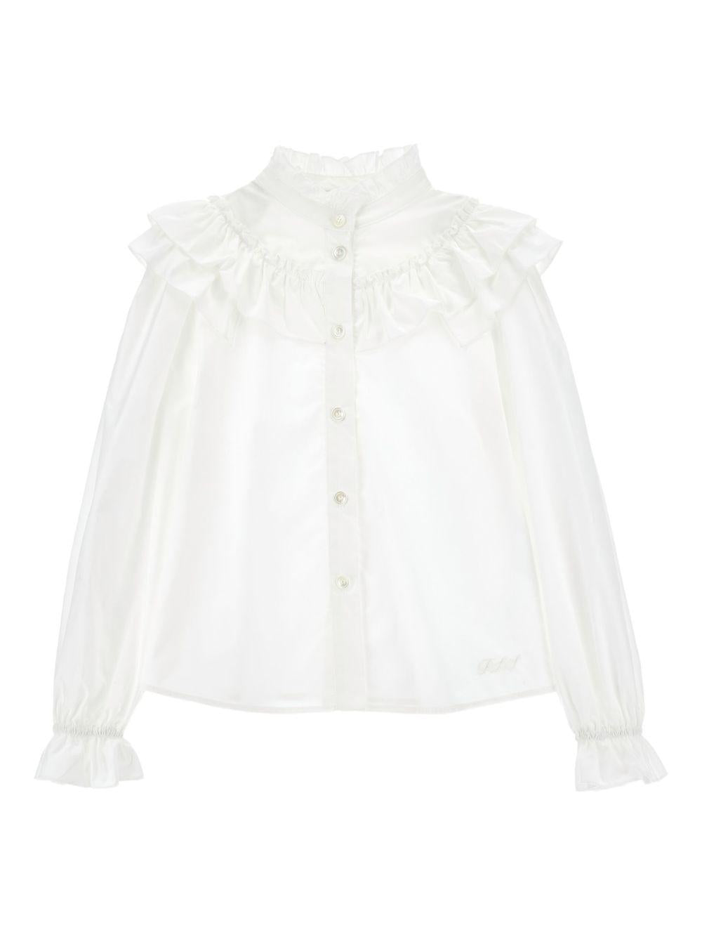 Blusa per bambina Philosophy Di Lorenzo Serafini Kids bianca con ruches I1F305 6116 P001 PHILOSOPHY 