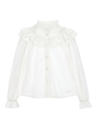 Blusa per bambina Philosophy Di Lorenzo Serafini Kids bianca con ruches I1F305 6116 P001 PHILOSOPHY 