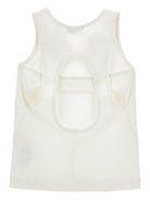 Top per bambina Monnalisa bianco a coste con dettaglio cut-out 49G600 7041 0001 MONNALISA KIDS 