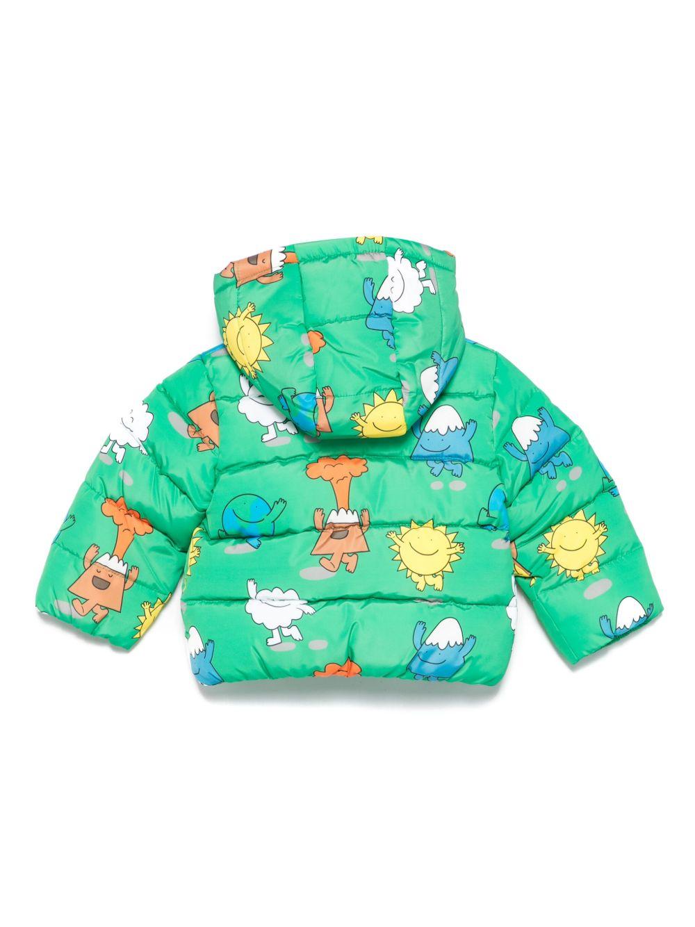 Piumino per neonati Stella McCartney Kids verde con stampa di personaggi TX2527 Z3222 712MC STELLA McCARTNEY KIDS 