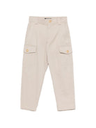 Pantaloni cargo per bambino Balmain Kids beige con bottoni color oro BY6R00 G0197 107 BALMAIN KIDS 
