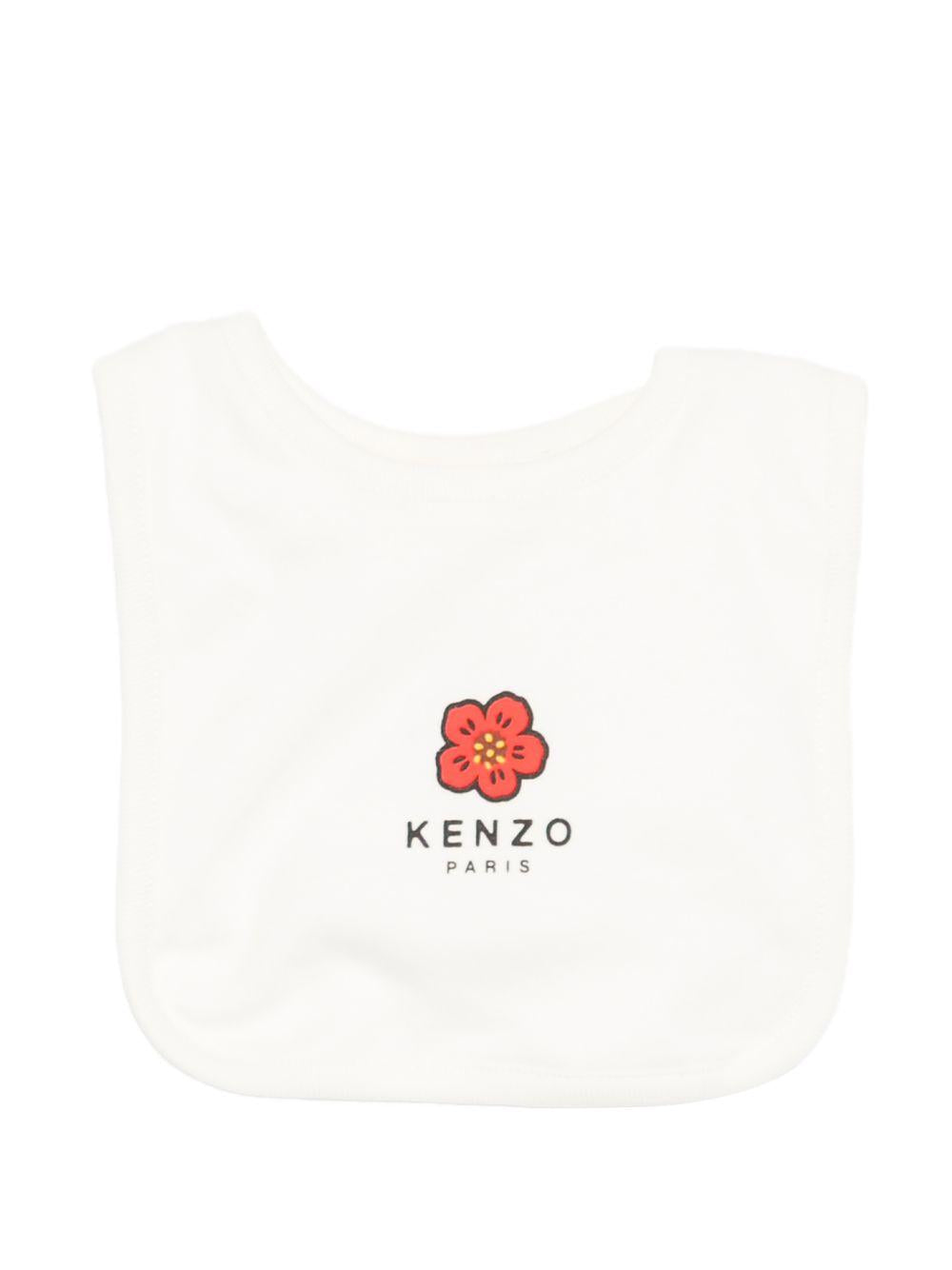 Set tutina, bavaglino e cappellino per neonati Kenzo Kids con stampa floreale K61615 117 KENZO KIDS 