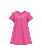 Abito per bambina Emilio Pucci Kids rosa con logo sul davanti PY1B71 Z3672 570 EMILIO PUCCI KIDS 
