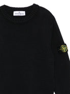 Maglione per bambino Stone Island Junior nero con logo K2S165100019S01A2 V0029 STONE ISLAND JUNIOR 