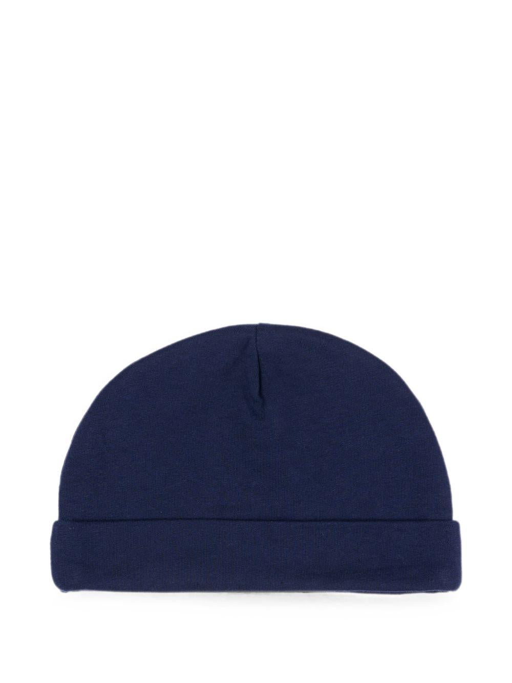 Cappellino per neonati Moschino Kids blu con motivo Teddy Bear MUX066LCA40 40016 MOSCHINO KIDS 