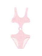 Costume intero per bambina MC2 Saint Barth Kids rosa con stampa animalier LAU0005 03928L MC2 ST. BARTH KIDS 