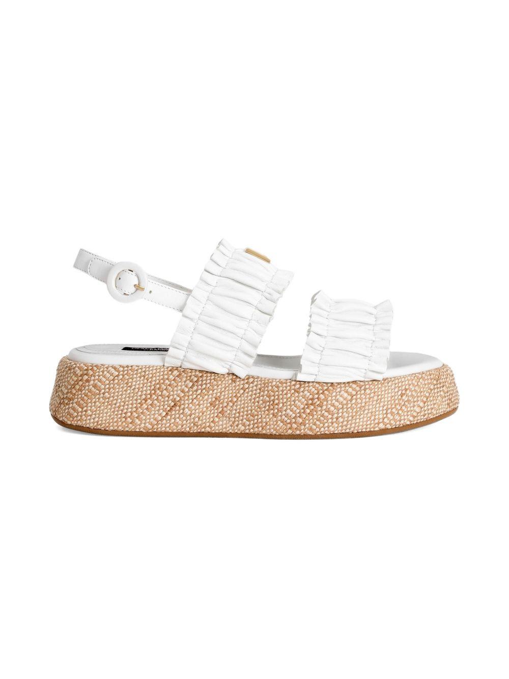 Sandali per bambina Dolce & Gabbana Kids bianche con dettagli con ruches D11388 A1850 80001 DOLCE & GABBANA KIDS 