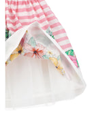 Abito per bambina Monnalisa x Disney rosa con design a righe 11H925 8657 9993 MONNALISA KIDS 