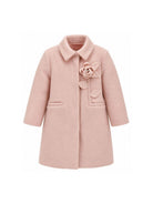 Cappotto per bambina Monnalisa Kids rosa con applicazione fiore 79H101 8036 094F MONNALISA KIDS 
