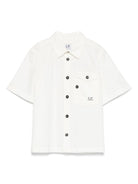 Camicia con stampa per bambino C.P. Company Kids bianco con colletto a punta CUC008LLC00 10135 C.P.COMPANY KIDS 