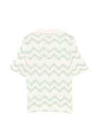 Maglia per bambina MC2 Saint Barth Kids beige con motivo ondulato LAA0002 00968L MC2 ST. BARTH KIDS 