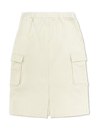Gonna in cotone per bambina Off-White Kids bianco con spacco posteriore OGCK005S25FLE001 0572 OFF WHITE KIDS 