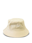 Cappello da pescatore per bambino Palm Angels Kids beige con logo ricamato PBLA001S26FAB003 092 PALM ANGELS KIDS 