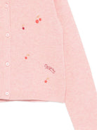 Cardigan per bambina Bonpoint rosa con ciliegie ricamate S06GCAK00019 124A BONPOINT KIDS 