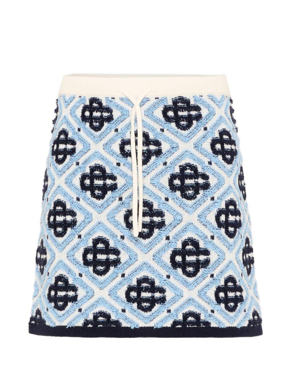 Gonna per bambina Casablanca Kids azzurra con maglia di diamanti KPF26KW151301 MONOGRAM CASABLANCA KIDS 